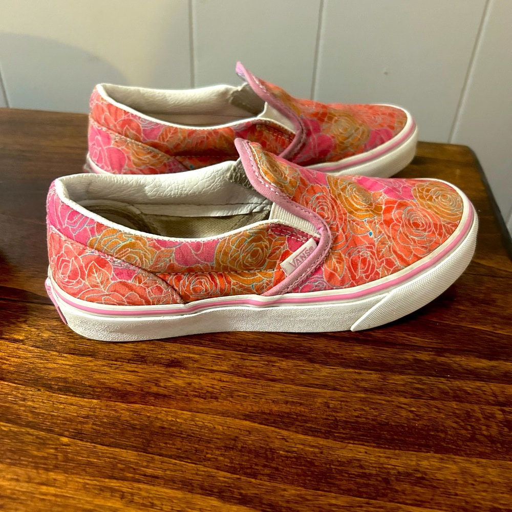 Girls rose patterned vans